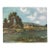 Early Oil on Canvas - House and a Lake - Signed For Sale