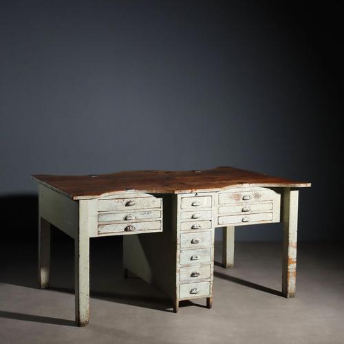 Industrial Table with Four Workstations For Sale - Image 16 of 16