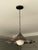 Ruffle Brass Pendant Light, Wavy Kitchen Island Lamp With Alabaster Globe For Sale - Image 11 of 15