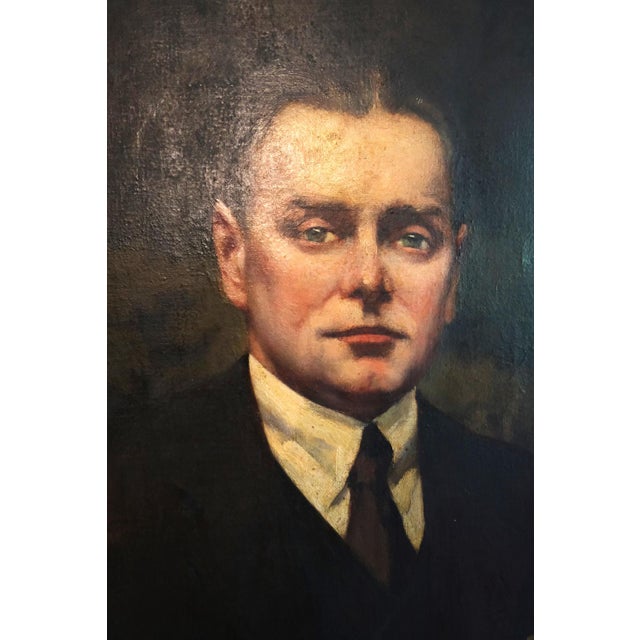 Portrait of a Edwardian Gentleman, 1910, Oil on Canvas, in Very Good conditions. Designed 1890 to 1919