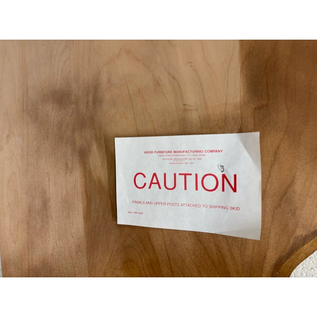 Vintage Queen or Full Size Oak Cannonball Pediment Headboard by Hood