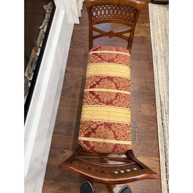 Vintage Mahogany Chippendale Pierced Lattice Window Bench For Sale In San Antonio - Image 6 of 7