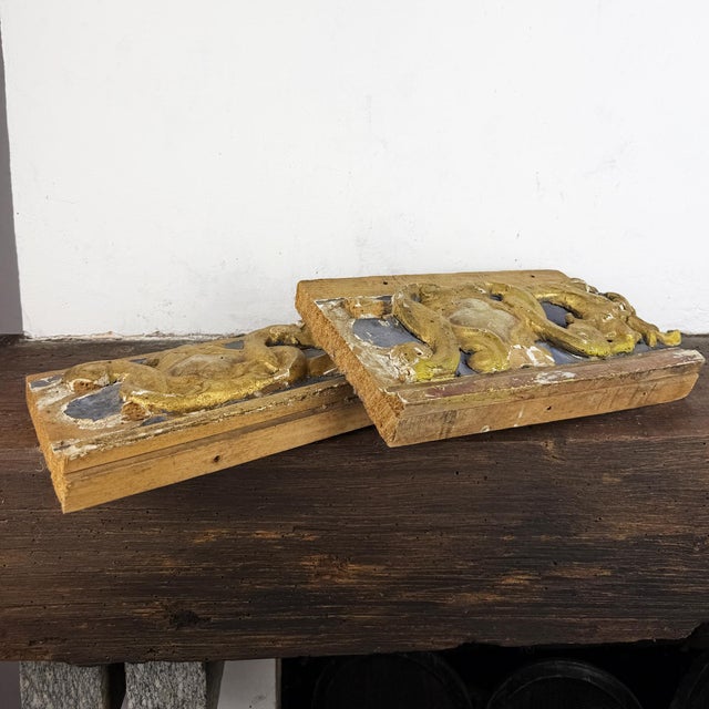 Baroque Italian Architectural Carved Wood Fragments, 1700s, Set of 2 For Sale - Image 9 of 12