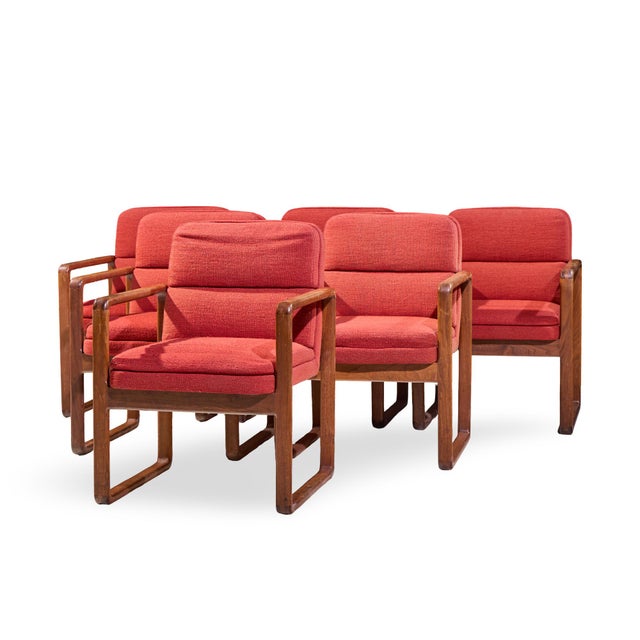 Mid-Century Modern Milo Baughman Style Mid Century Oak Dining Chairs - Set of 6 For Sale - Image 3 of 6