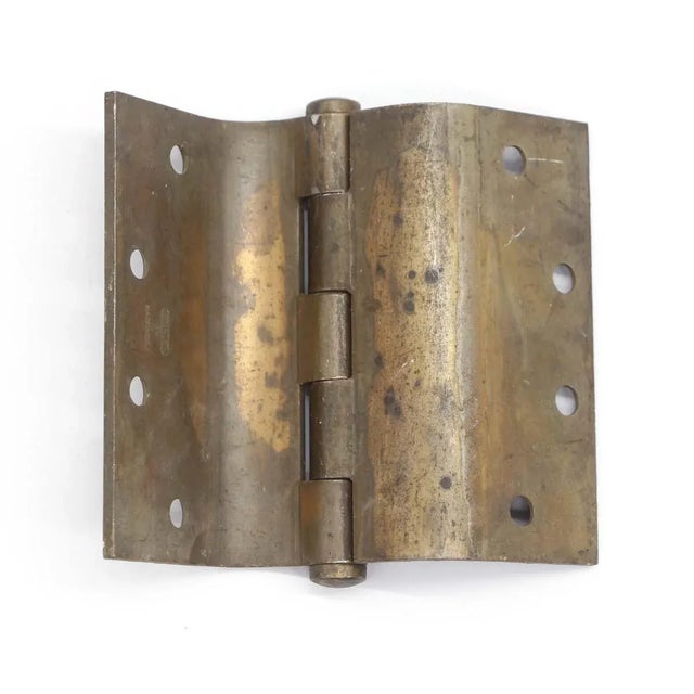 Vintage 5.125 X 4.5 Wavy Offset Steel Stanley Door Hinge For Sale - Image 4 of 6