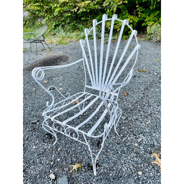 French Early 20th Century Vintage Wrought Iron French Garden Chair, Attributed For Sale - Image 3 of 11