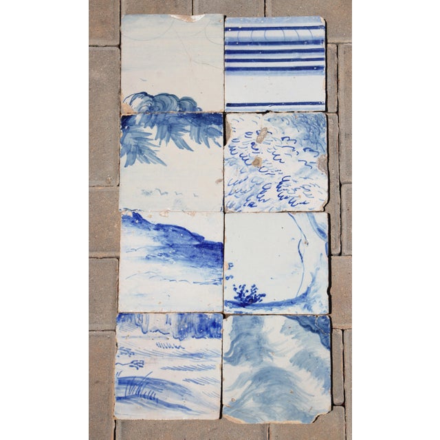 Circa: 18th Century. Country: Portugal. Material: Earthenware, Tin-glazed pottery. Item condition: One tile repaired. Some...