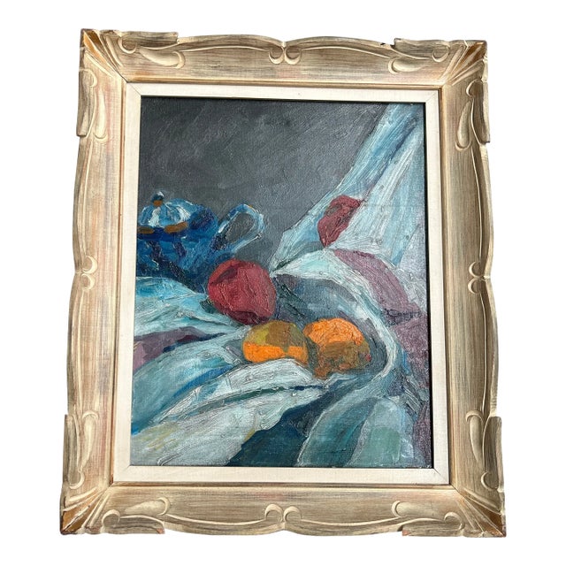 1950’s Original Abstract Still Life Painting on Canvas For Sale