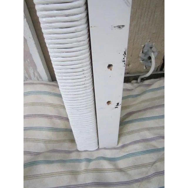 American 1980s White Wicker Rattan Twin Headboard Set of Two by Henry Link For Sale - Image 3 of 8