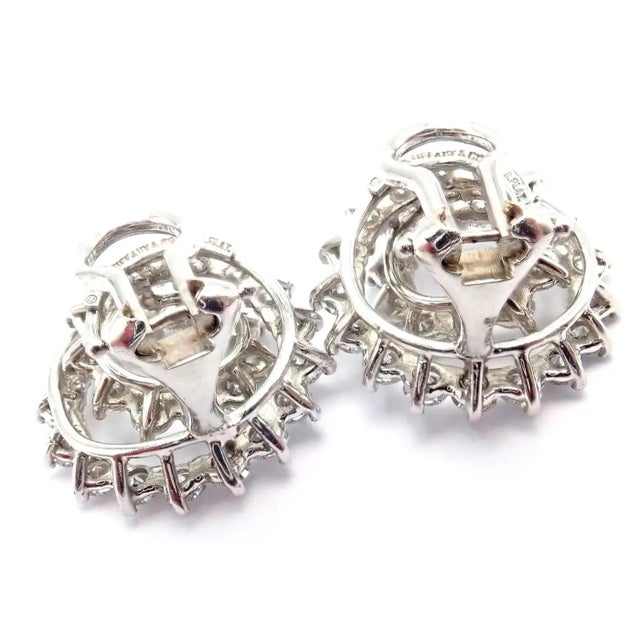 Vintage Tiffany & Co. Irid Platinum Diamond Swirl Earrings, Pair For Sale In Philadelphia - Image 6 of 8