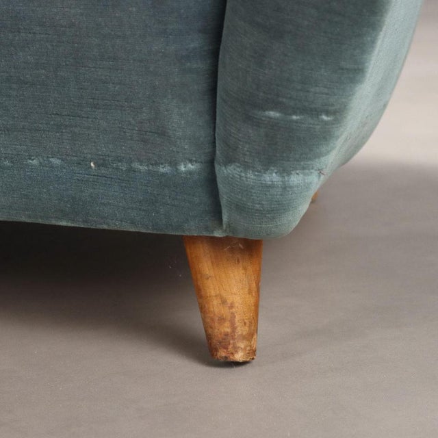 Textile Vintage Bean-Shaped Sofa in Velvet, 1950s For Sale - Image 7 of 10