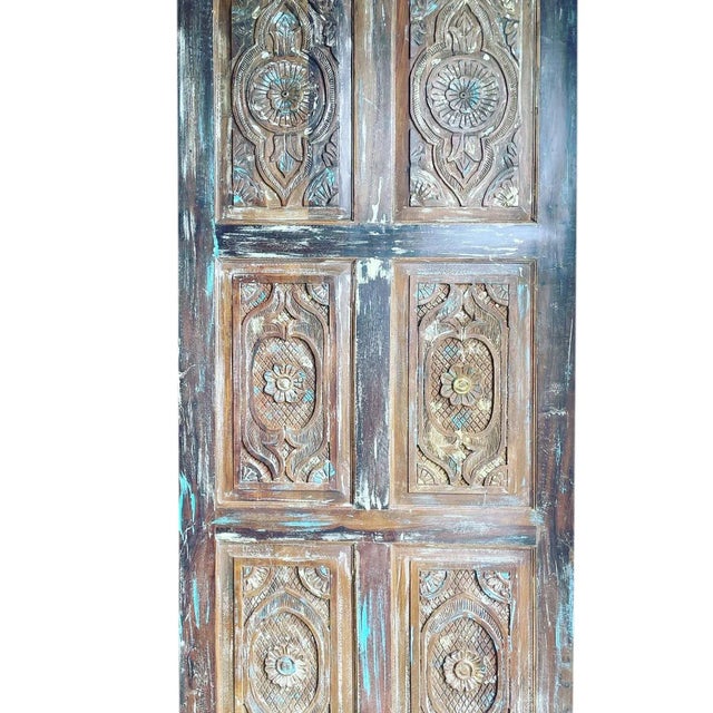Rustic 1920s Handcrafted Rustic Reclaimed Wooden Barn Door – Vintage Farmhouse Statement Piece 84x36 For Sale - Image 3 of 4