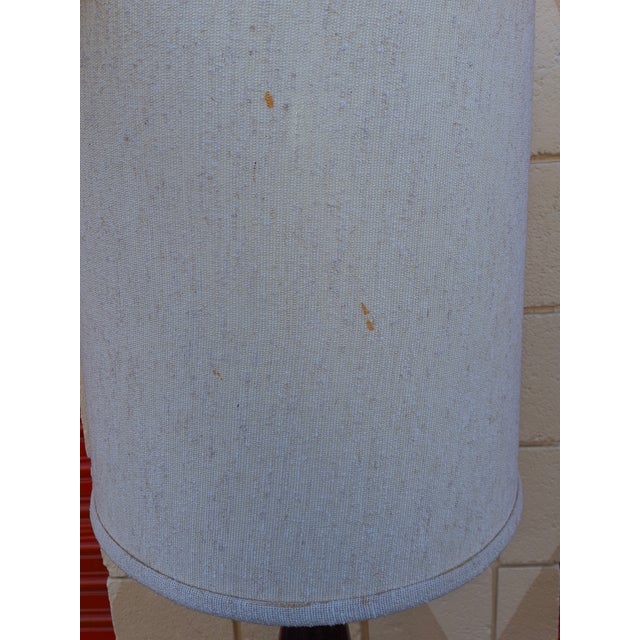 Mid Century Antiqued Pine Floor Lamp With Brass Accents For Sale - Image 11 of 11