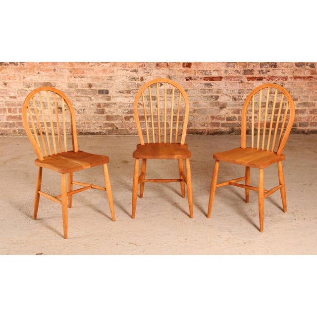 Mid-Century Modern Chairs in Elm and Beech from Ercol, 1950s, Set of 3 For Sale - Image 3 of 12