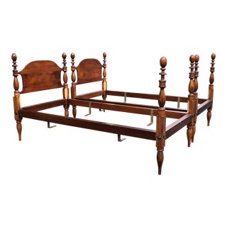 Vintage Antique Cherry Twin Beds- a Pair For Sale