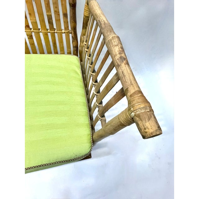 Vintage Chinoiserie Style Bamboo Armchairs , Pr For Sale - Image 10 of 11