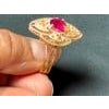 2 Carat Treated Round Ruby 14 Karat Yellow Gold Cocktail Ring, Vintage For Sale - Image 16 of 18