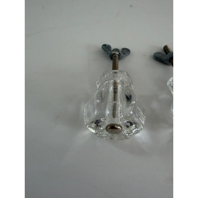 Pair of Vintage Clear Glass Cabinet Knobs, 1930s–1940s For Sale - Image 4 of 10