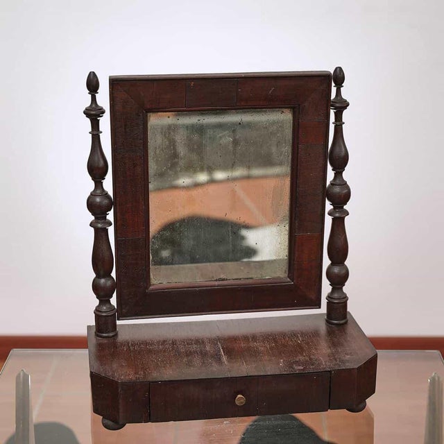Table Mirror in Walnut Veneer For Sale - Image 4 of 4