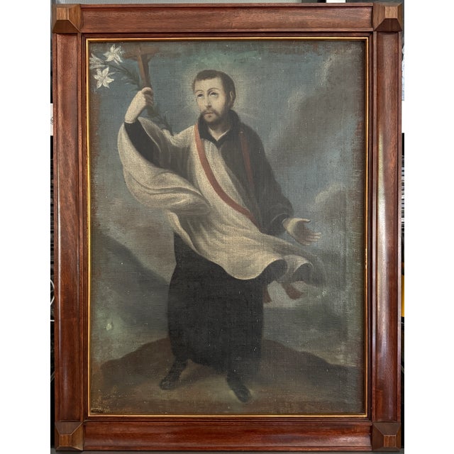 Spanish Spanish Colonial Saint Aloysius Gonzaga (San Luis Gonzaga), Possibly C. 1760 For Sale - Image 3 of 17