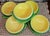 Ceramic Vintage MCM Four Cantaloupe Japanese Fruit Bowls With Leaf Base-Set of 5 For Sale - Image 7 of 7