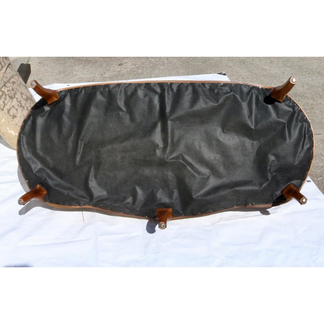 Early 20th Century Louis XV Style Settee With Goose Down Seat and Carved Walnut Frame For Sale In Cincinnati - Image 6 of 12