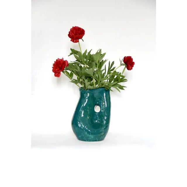 Vintage Italian Handcrafted Ceramic Vase, 1975 For Sale - Image 9 of 11