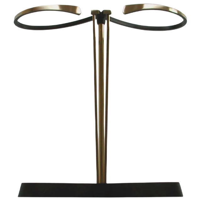 Austrian Black Lacquered and Brass Umbrella Stand in the Style of Walter Hagenauer, 1950s For Sale