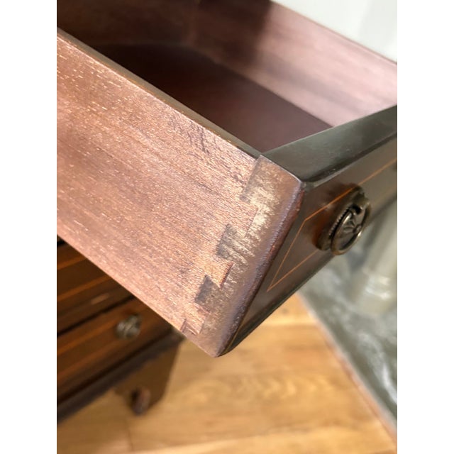 Art Deco Style Inlaid Wood 4-Drawer Small Chest / Nightstand For Sale - Image 4 of 6