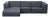 Eq3 Morten Dark Grey 4-Seat Sectional Sofa With Left Chaise For Sale