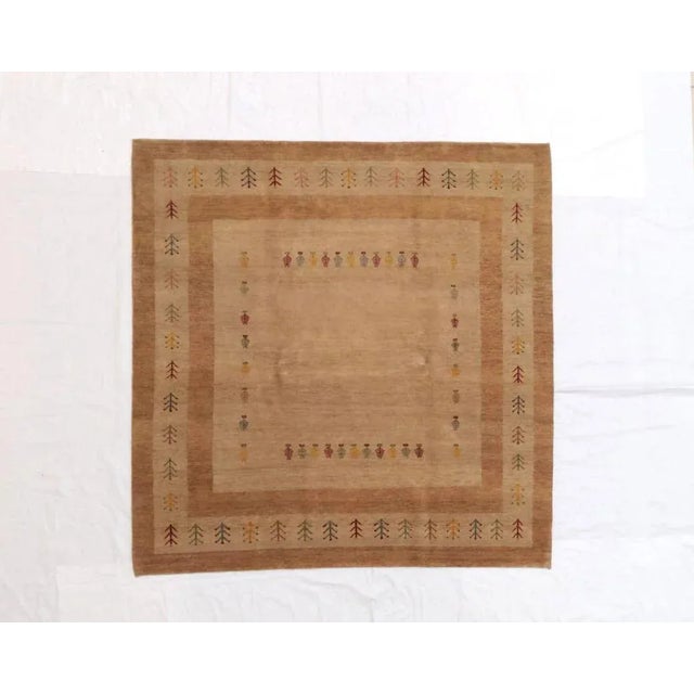 Textile Square Gabeh Rug 6'8" X 6'9" For Sale - Image 7 of 7