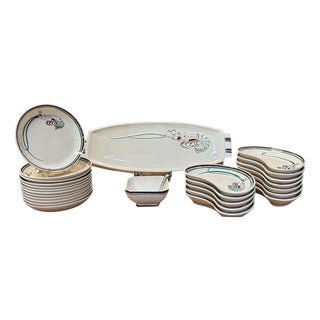 Quimper Earthenware Lobster Service, 1930s, Set of 27 For Sale