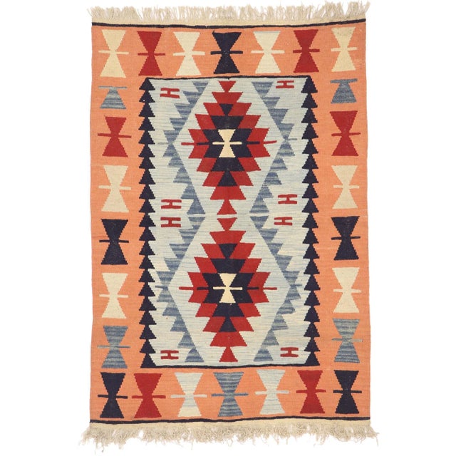 Vintage Persian Shiraz Kilim Rug - 03'11 X 05'08 For Sale - Image 10 of 10