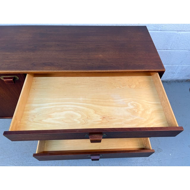 Vintage Jens Risom Four Drawer Walnut Sideboard, Attributed For Sale - Image 12 of 16