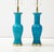 Metal Cerulean Blue crackle Glazed Ceramic Lamps - a Pair For Sale - Image 7 of 11