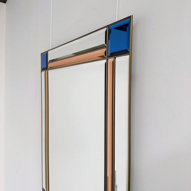 Vintage Italian Brass Beveled Mirror, 1980s For Sale - Image 9 of 13