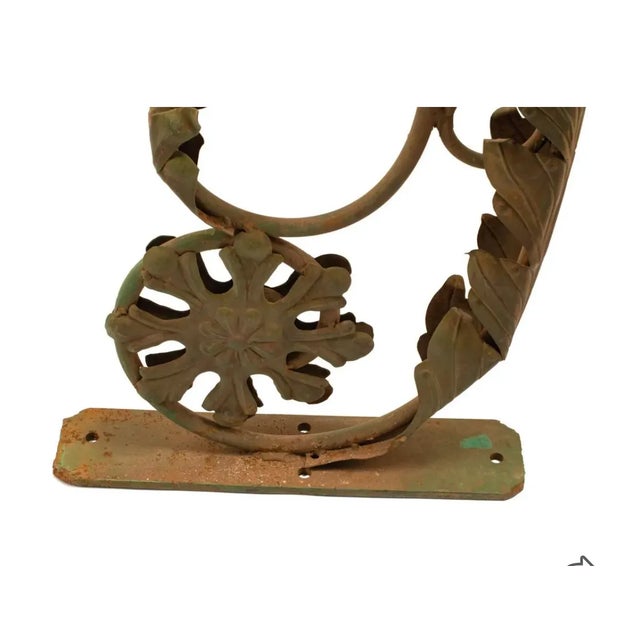 French New Orleans Wrought Iron Foliate Scroll Sign Brackets - a Pair For Sale - Image 3 of 4