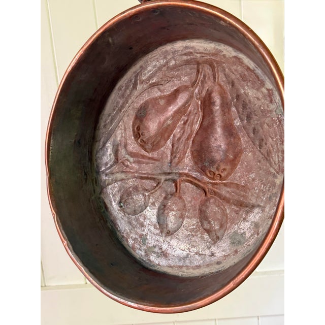 Mid 20th Century Very Large Vintage Hammered Copper Fruit Mold Wall Hanging For Sale - Image 5 of 7