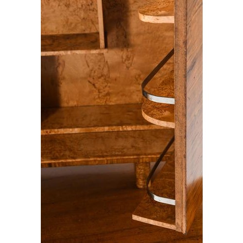 Bar Cabinet in Birch and Glass, 1930s For Sale - Image 9 of 11