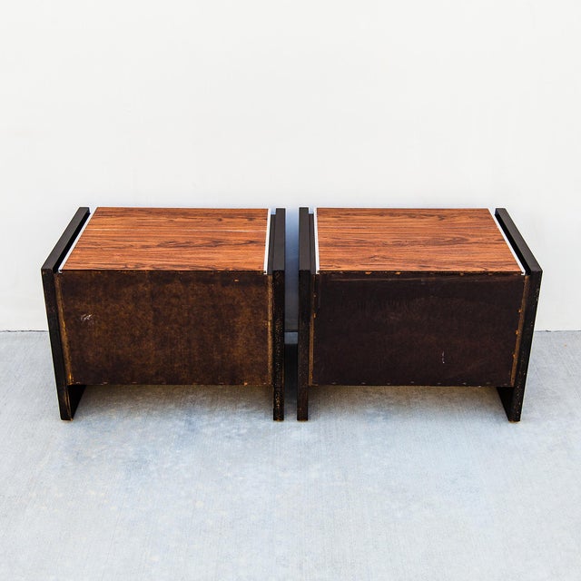 Vintage Restored 1970s Rosewood Nightstands by Glenn of California, A Pair For Sale - Image 11 of 12
