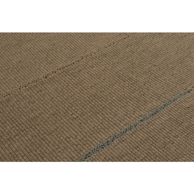 Rug & Kilim’s Custom Kilim in Beige-Brown Columns, Panel Woven Style For Sale In New York - Image 6 of 8