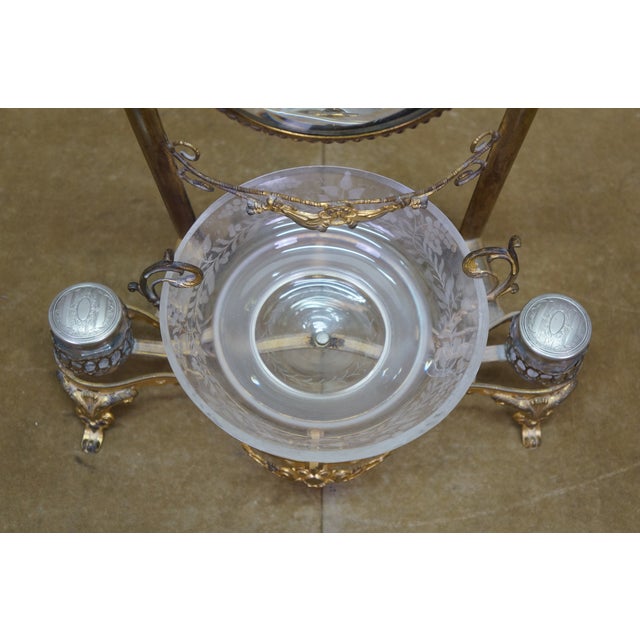 Late 19th Century Antique French Napoleon III Neoclassical Gilt Bronze Vanity Mirror Watch Stand For Sale - Image 5 of 18