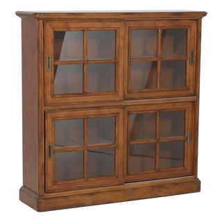 Sligh “Ellis” Collection Sliding Door Bookcase For Sale