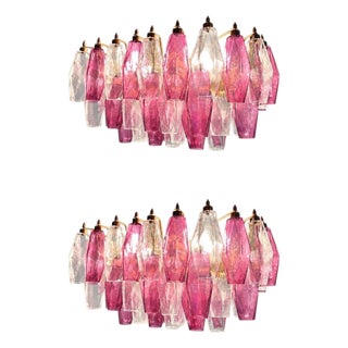 Italian Chandeliers Murano Glass, 1990, Set of 2 For Sale