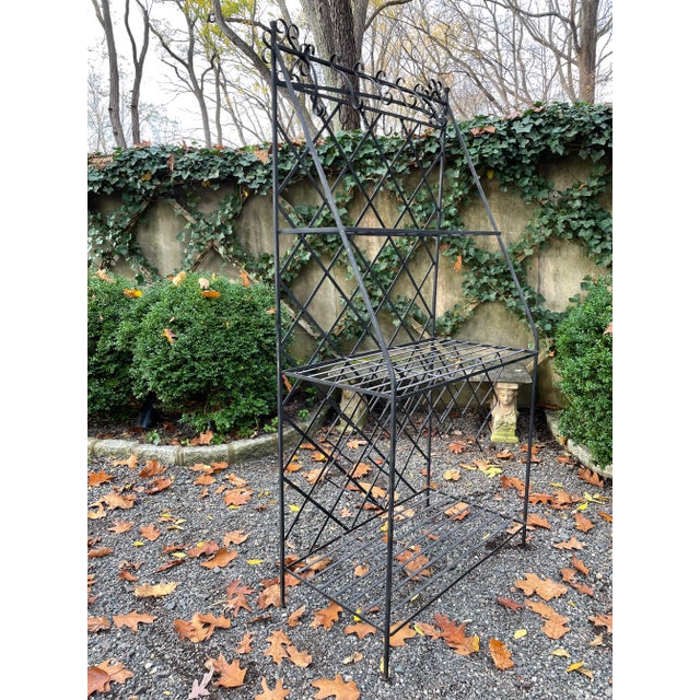 Tres Chic French Style Wrought Iron Baker’s Rack For Sale - Image 9 of 12