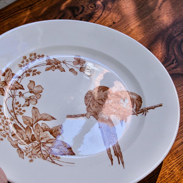 Vintage French Round Platter from Longwy, 1870 For Sale - Image 4 of 8
