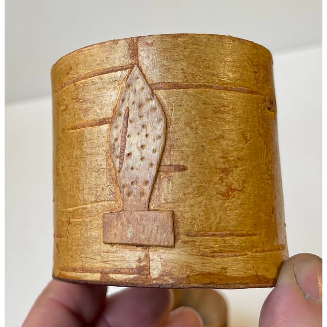 Folk Art Birch Bark Canister and Wooden Boot, 1930s, Set of 2 For Sale - Image 9 of 13