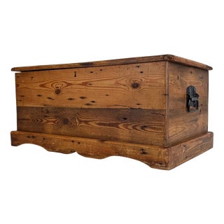 Vintage English Pine Storage Chest For Sale
