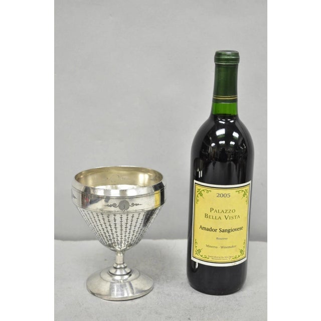 Antique Meriden English Victorian Silver Plated Goblet Cup w/ "H" Monogram. Circa Early 20th Century. Measurements: 5.75"...