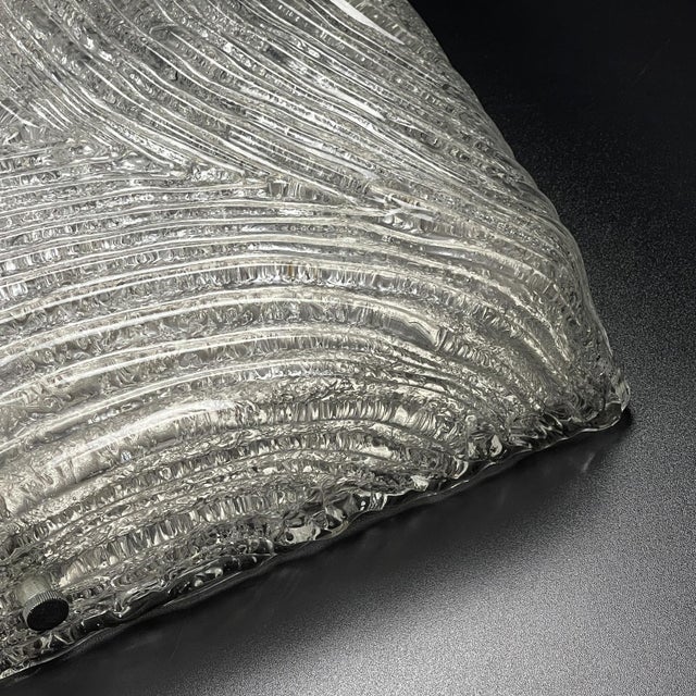 Mid-Century Modern Vintage Ice Murano Glass Ceiling Lamp by J. T. Kalmar, Austria, 1960s For Sale - Image 3 of 15
